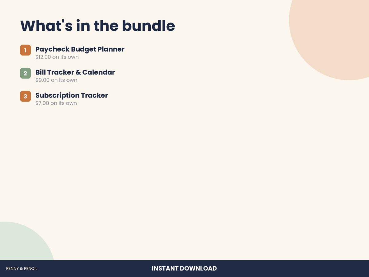 Bills and Paycheck Bundle preview 2