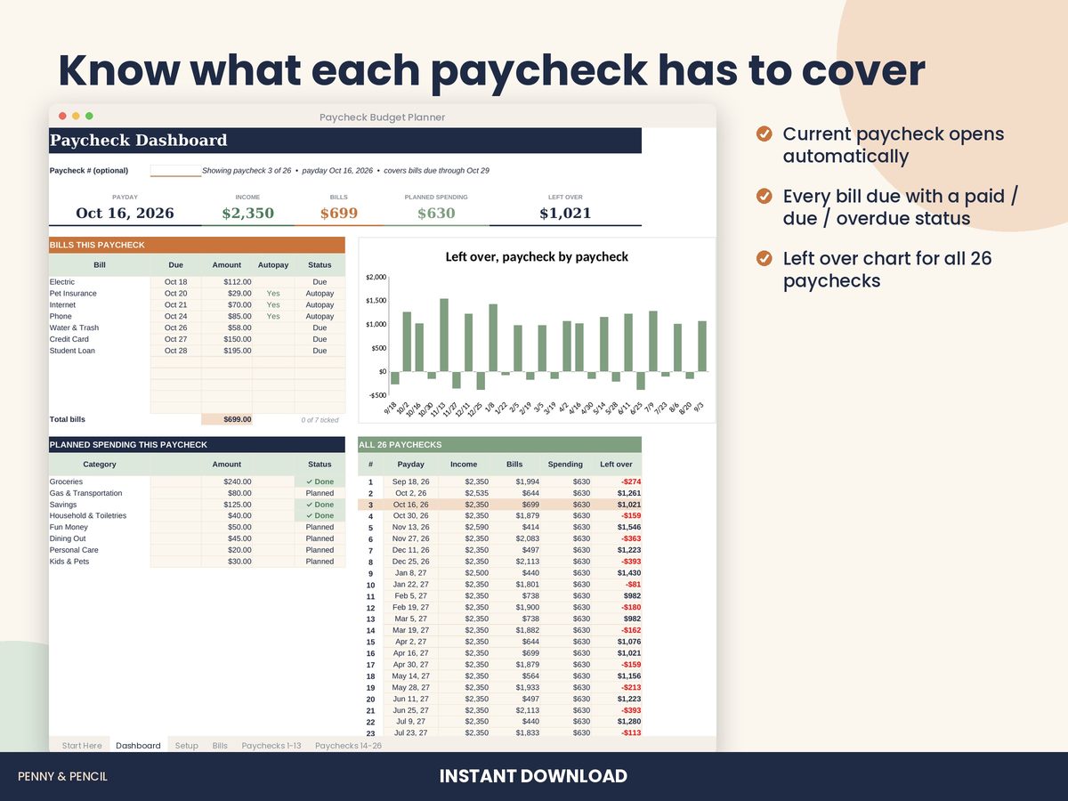 Bills and Paycheck Bundle preview 3