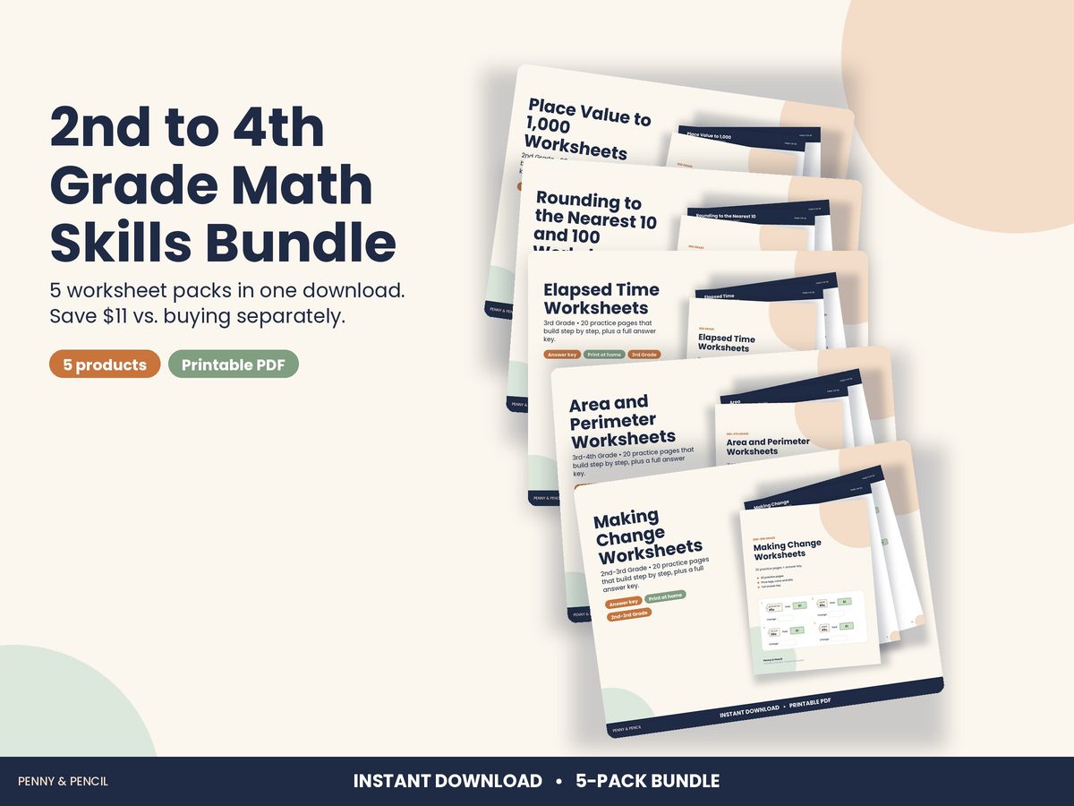 2nd to 4th Grade Math Skills Bundle preview 1