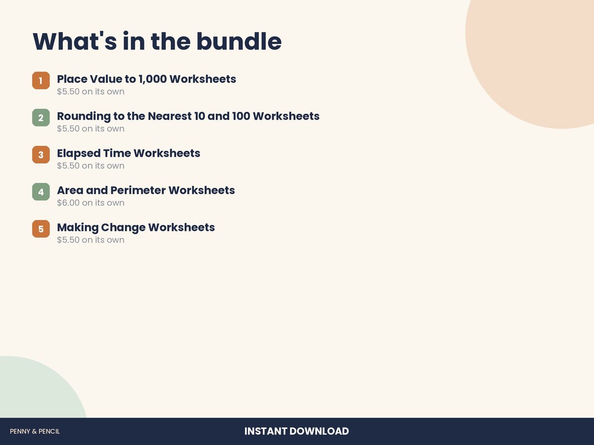 2nd to 4th Grade Math Skills Bundle preview 2