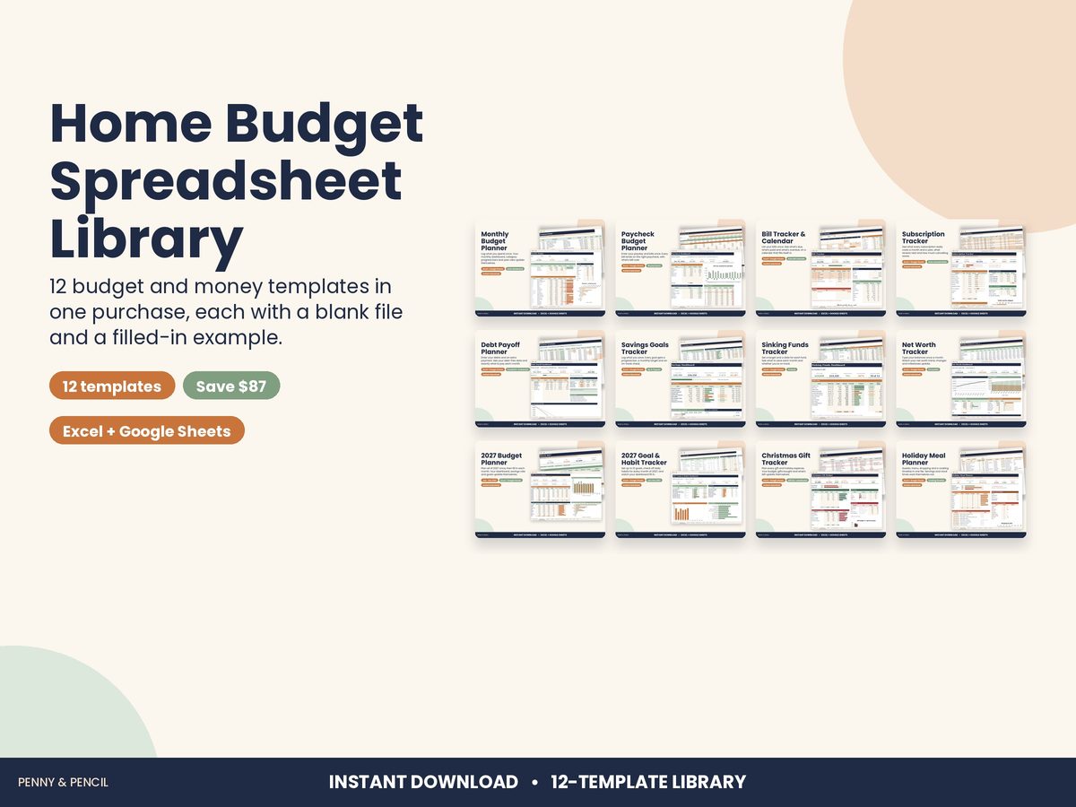 Home Budget Spreadsheet Library preview 1