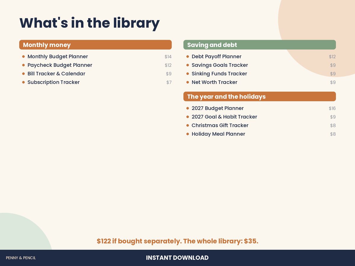 Home Budget Spreadsheet Library preview 2