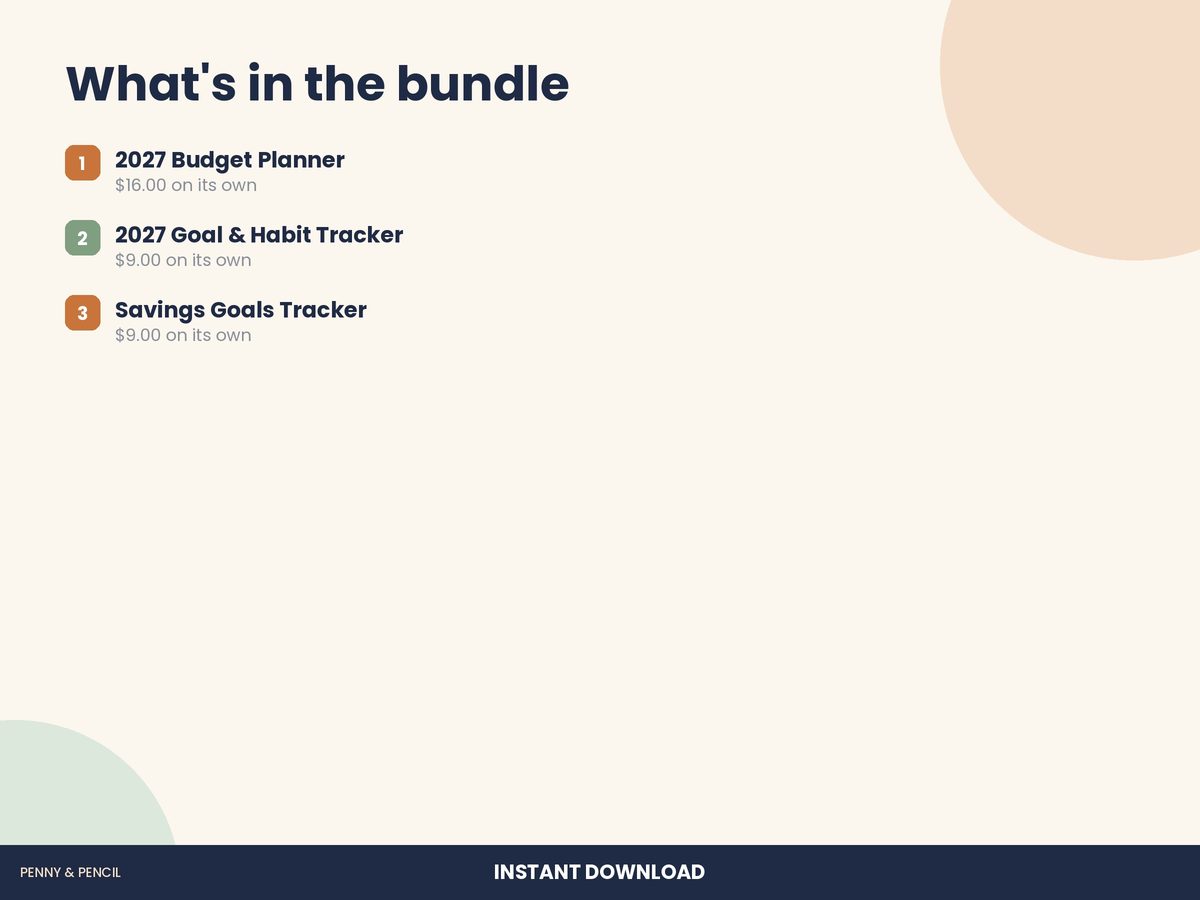 2027 New Year Money and Goals Bundle preview 2