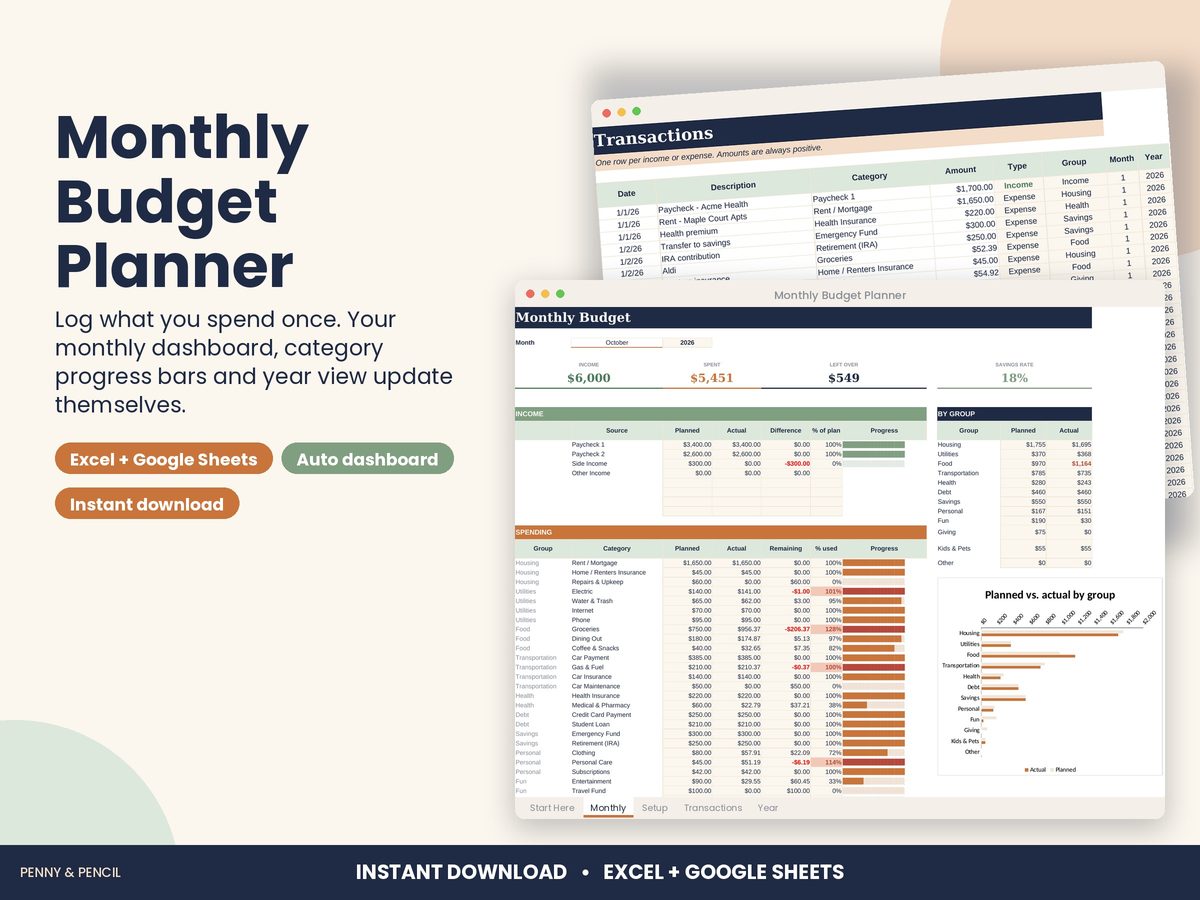 Monthly Budget Planner