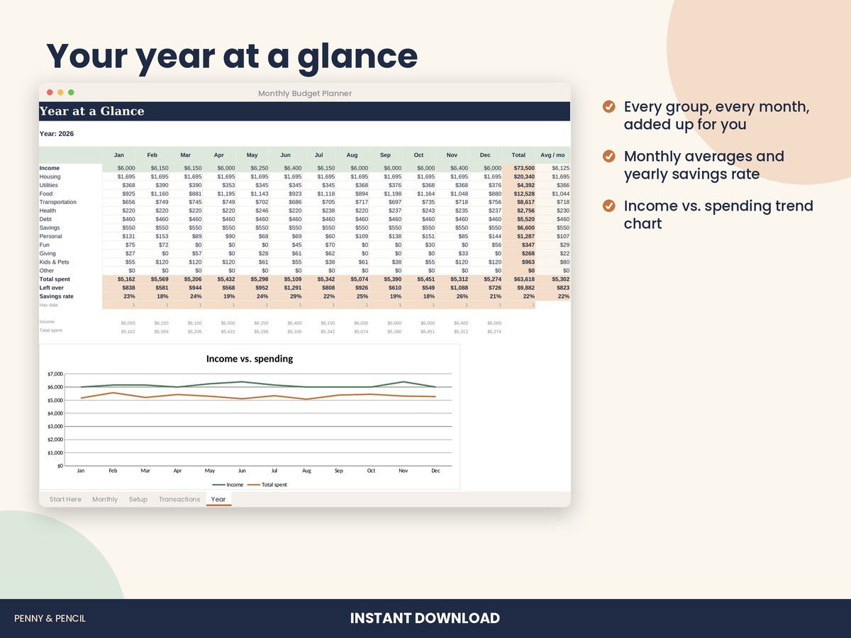 Monthly Budget Planner preview 4