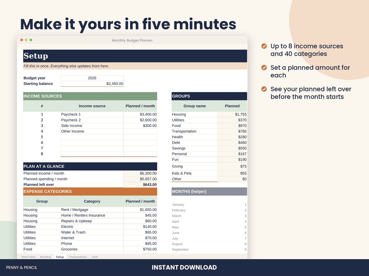 Monthly Budget Planner preview 5