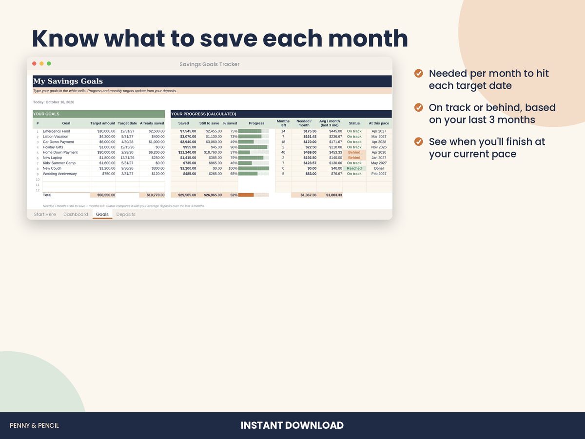 Savings Goals Tracker preview 3
