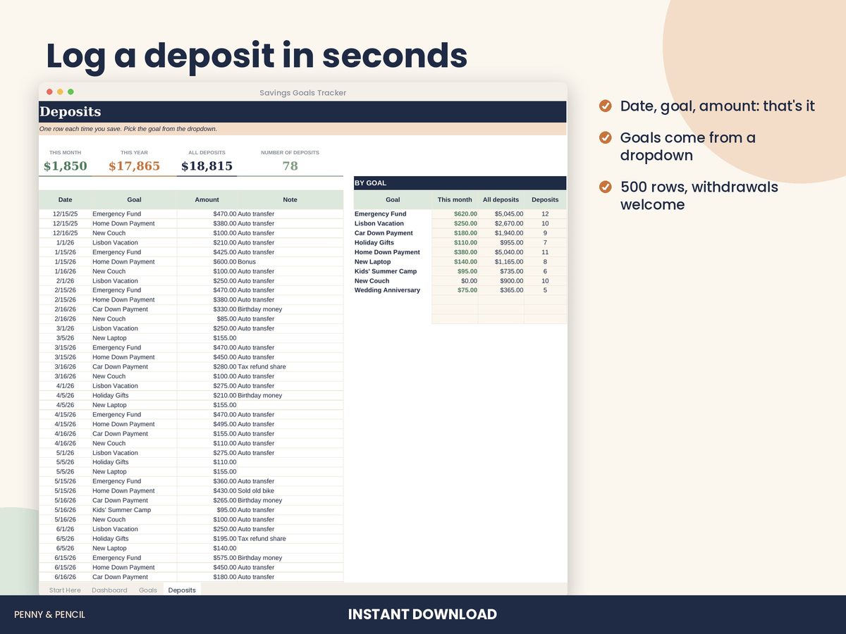 Savings Goals Tracker preview 4