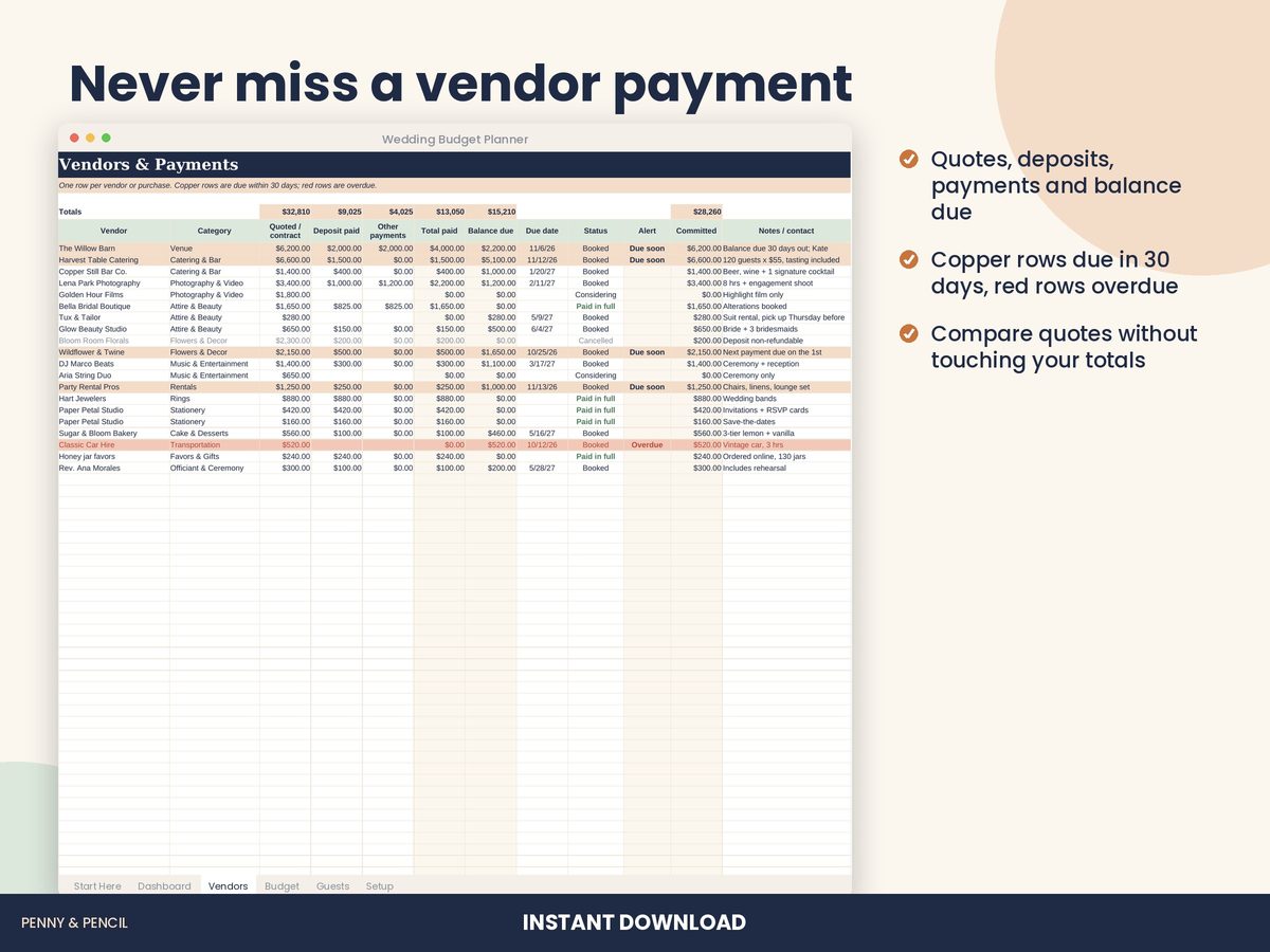 Wedding Budget Planner preview 3