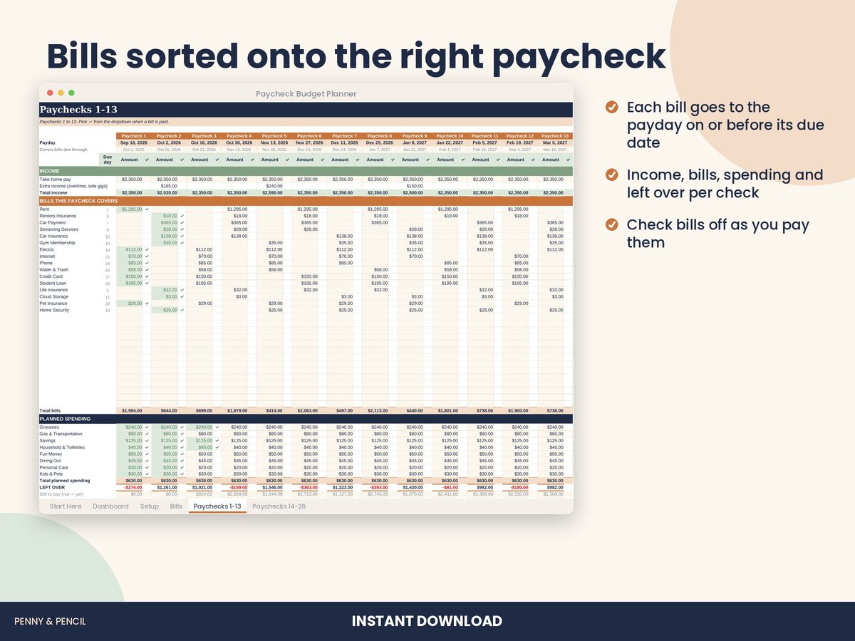 Paycheck Budget Planner preview 3