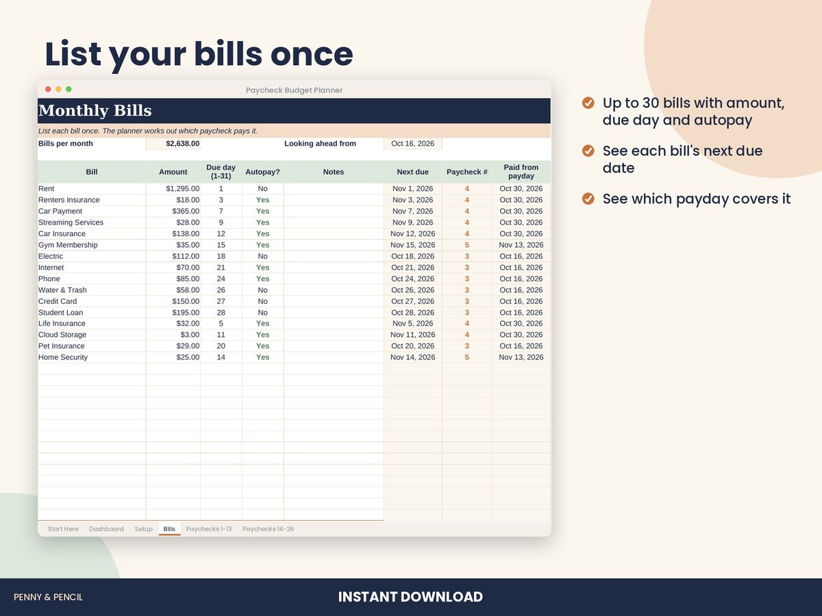 Paycheck Budget Planner preview 4