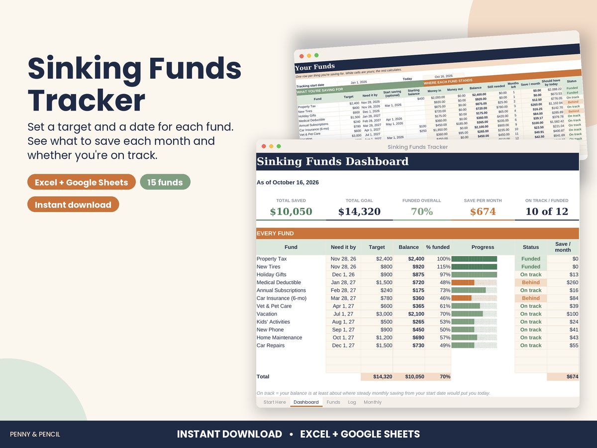 Sinking Funds Tracker
