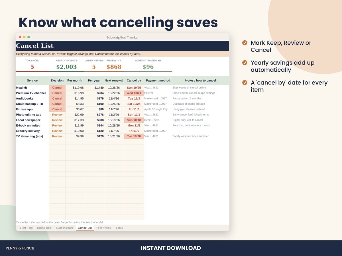 Subscription Tracker preview 4