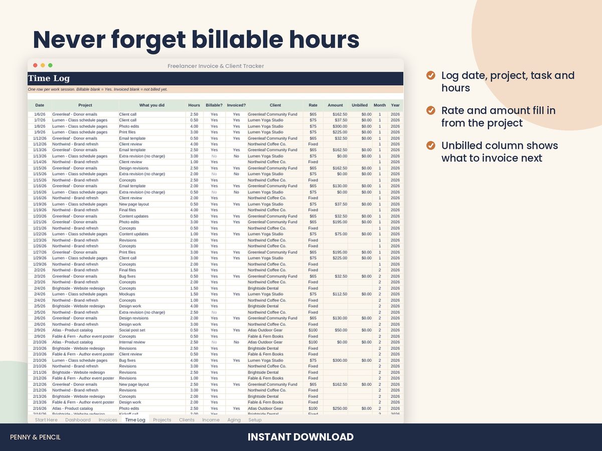 Freelancer Invoice & Client Tracker preview 4