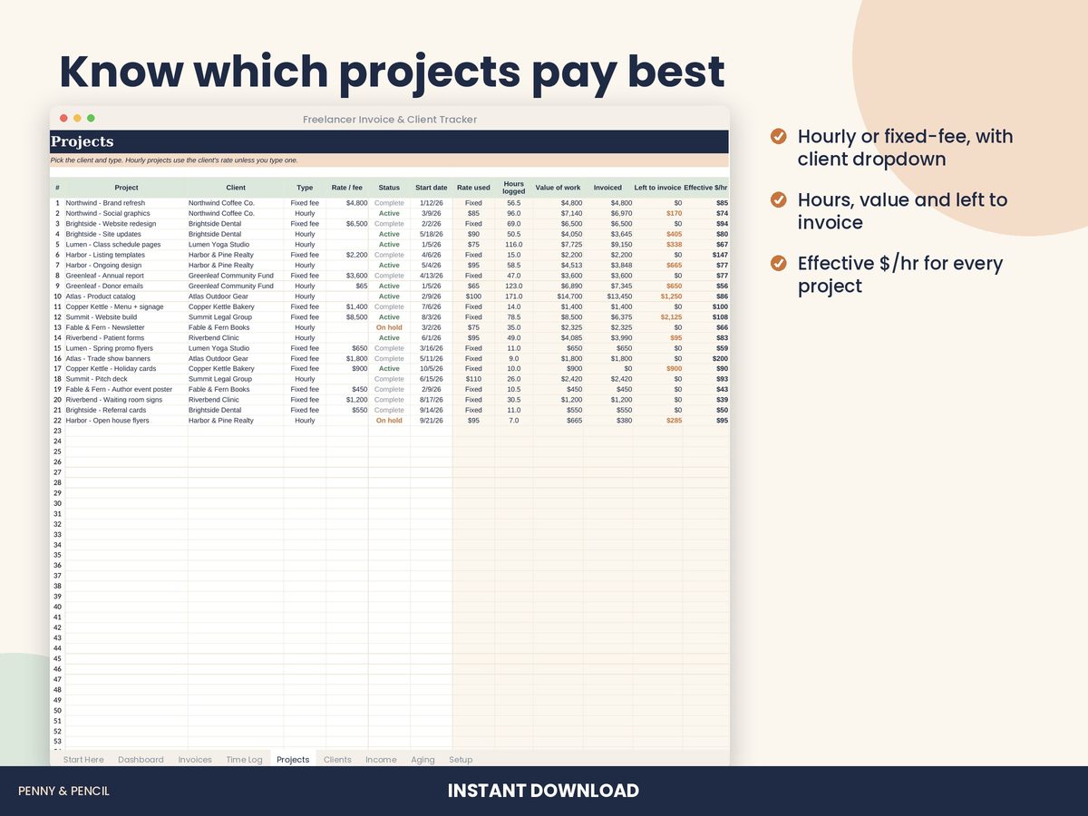 Freelancer Invoice & Client Tracker preview 5