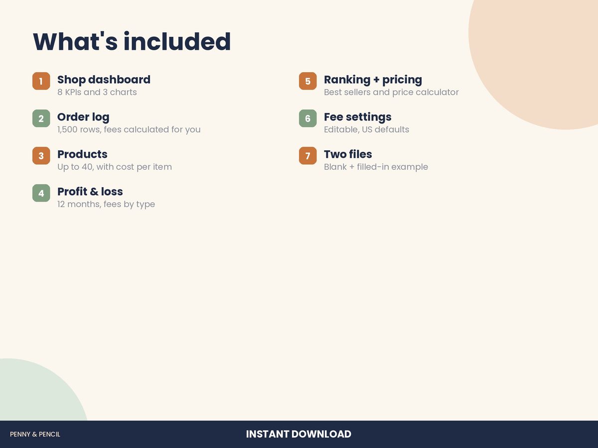 Etsy Seller Profit Tracker preview 6