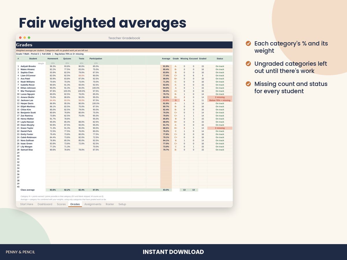 Teacher Gradebook preview 4