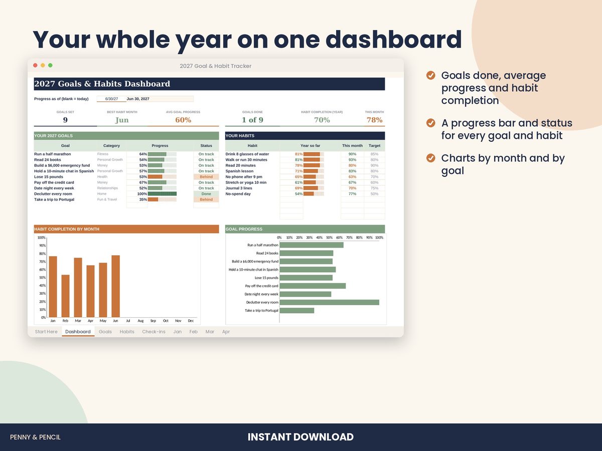 2027 Goal & Habit Tracker preview 2