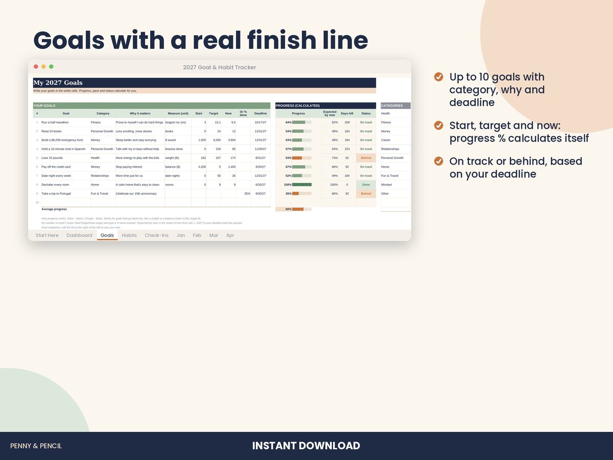 2027 Goal & Habit Tracker preview 3