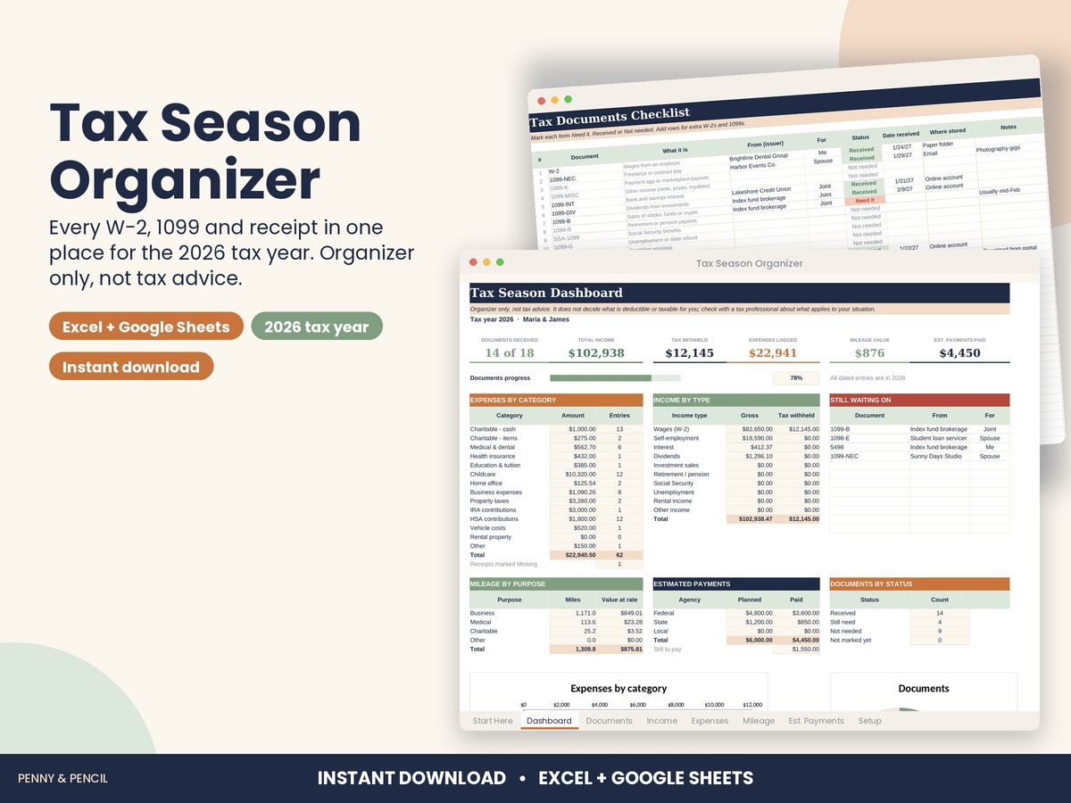 Tax Season Organizer preview 1