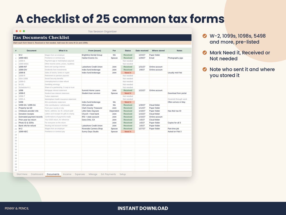 Tax Season Organizer preview 3