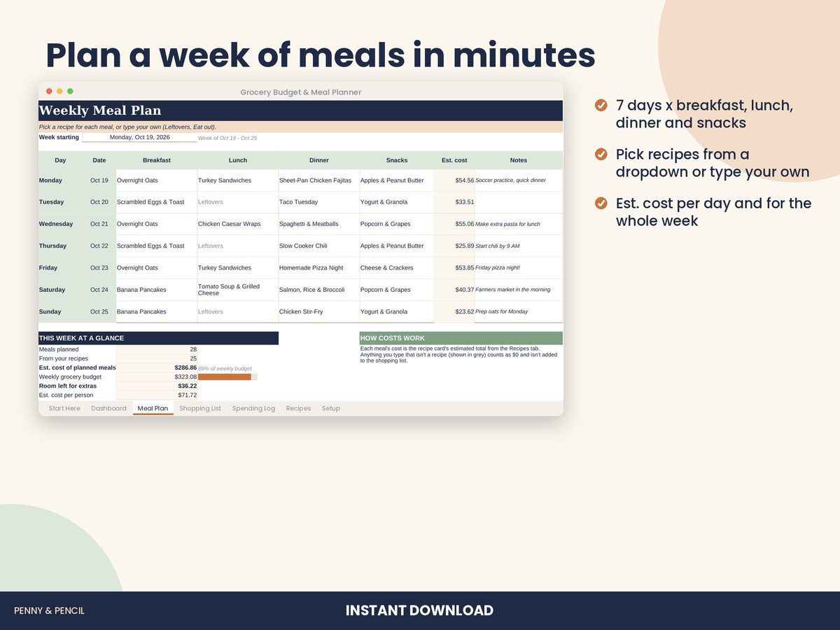 Grocery Budget & Meal Planner preview 3