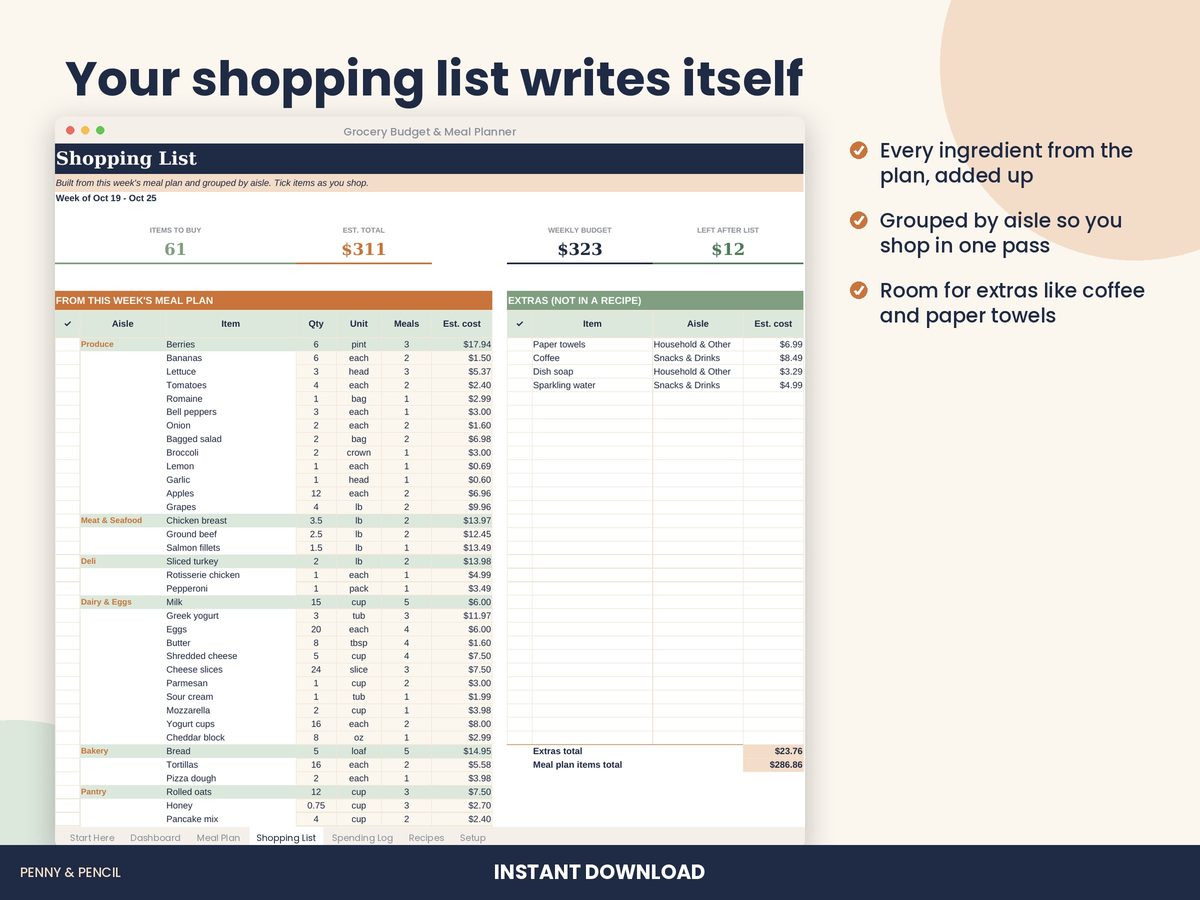 Grocery Budget & Meal Planner preview 4