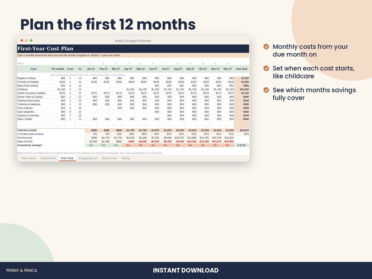 Baby Budget Planner preview 3