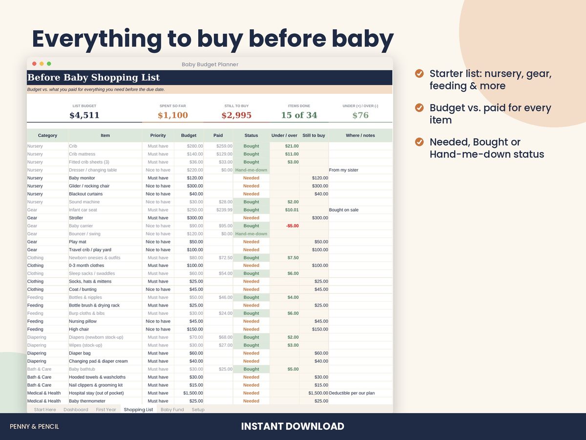 Baby Budget Planner preview 4