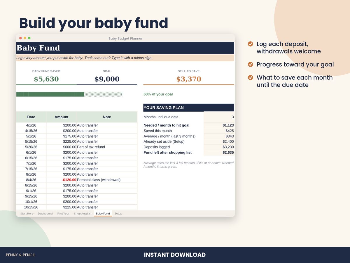 Baby Budget Planner preview 5
