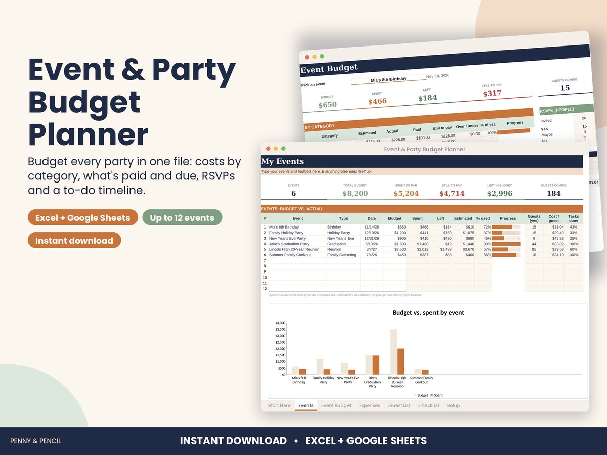 Event & Party Budget Planner preview 1
