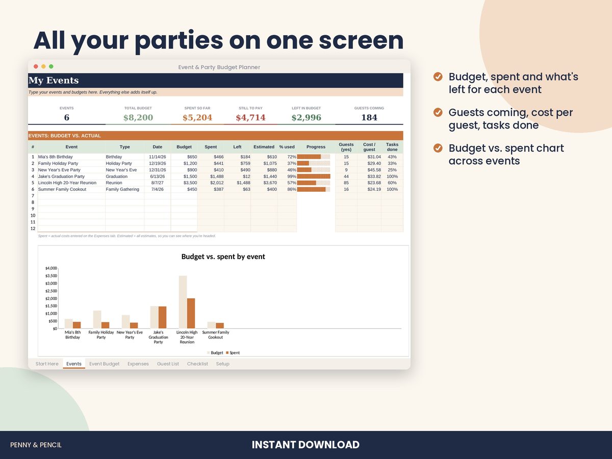 Event & Party Budget Planner preview 2