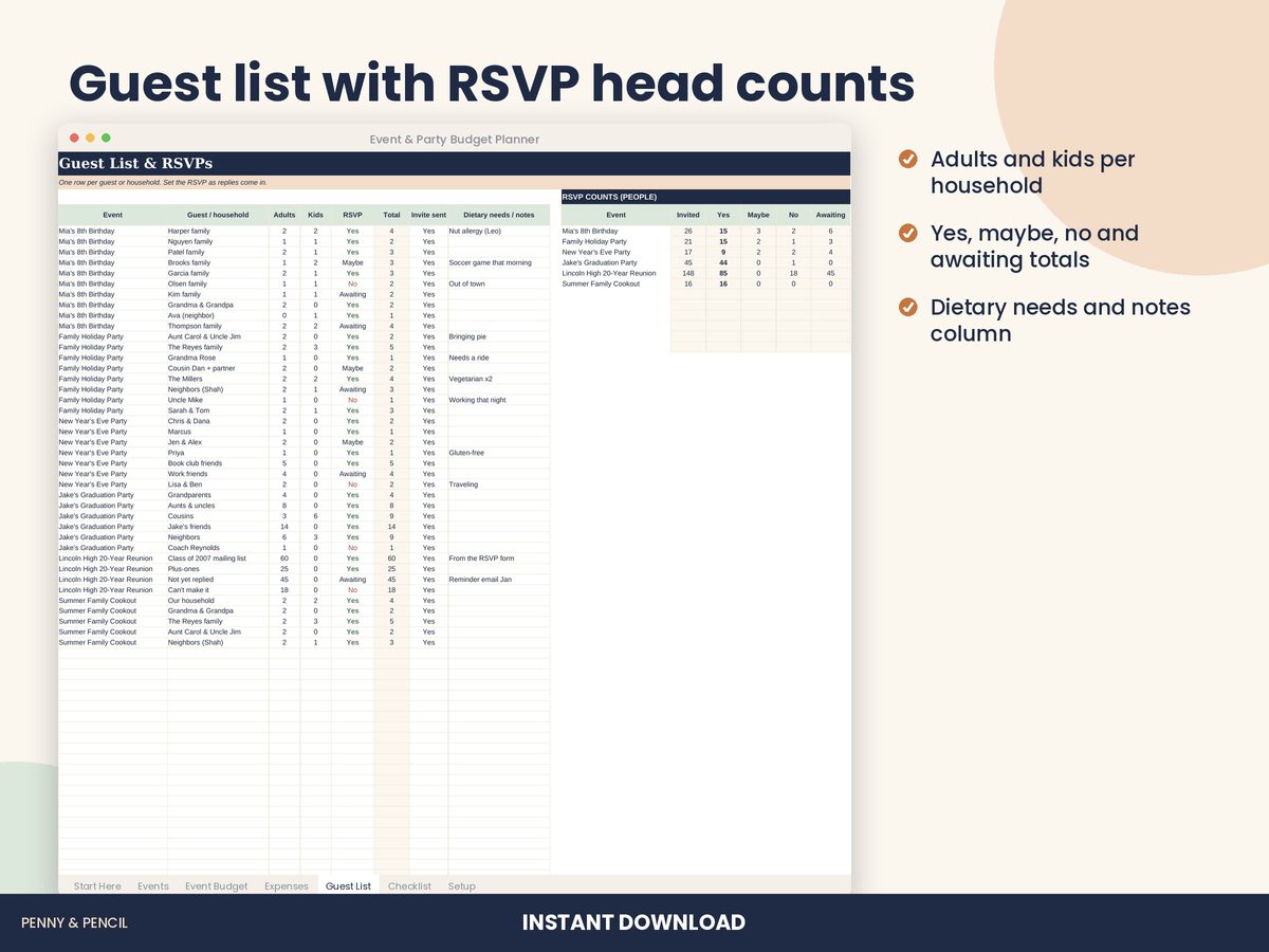 Event & Party Budget Planner preview 5