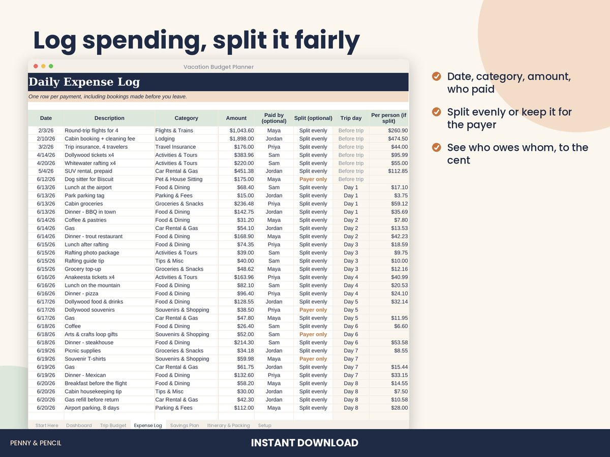 Vacation Budget Planner preview 3