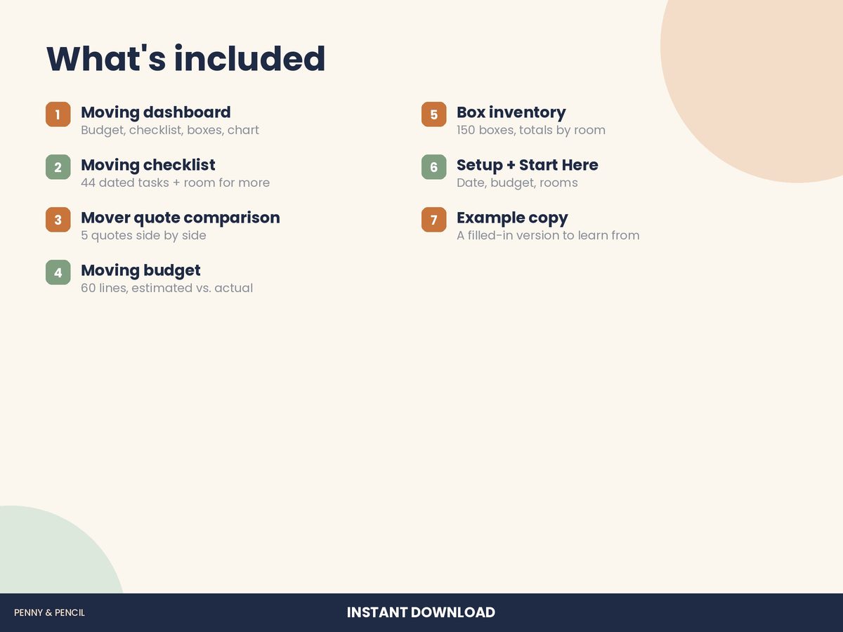 Moving Budget & Checklist preview 6
