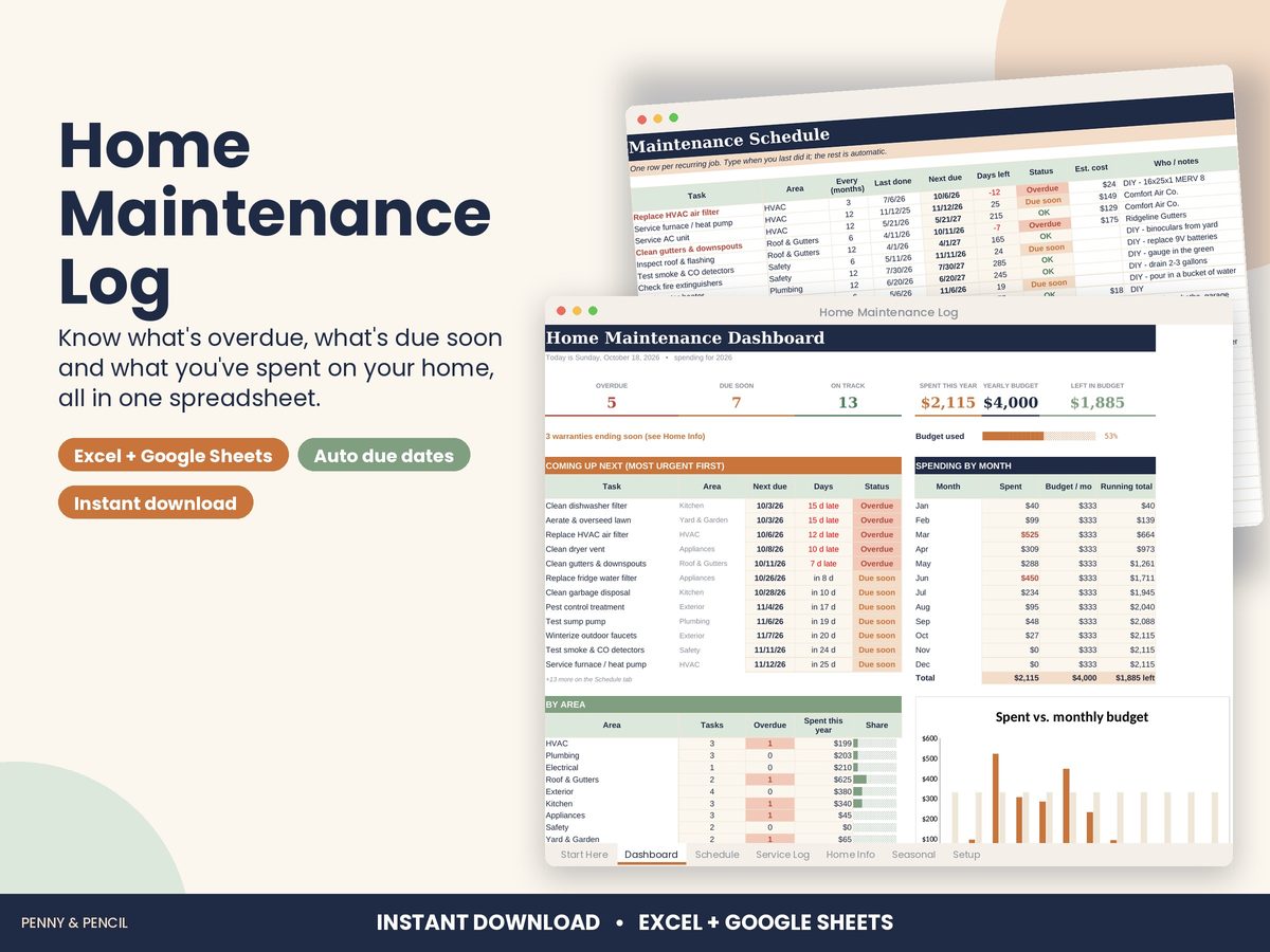 Home Maintenance Log preview 1
