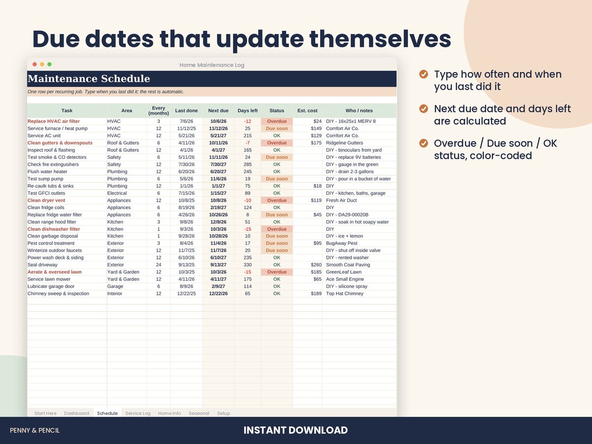 Home Maintenance Log preview 3