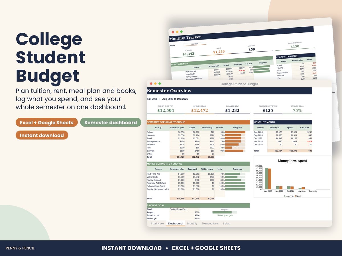 College Student Budget preview 1