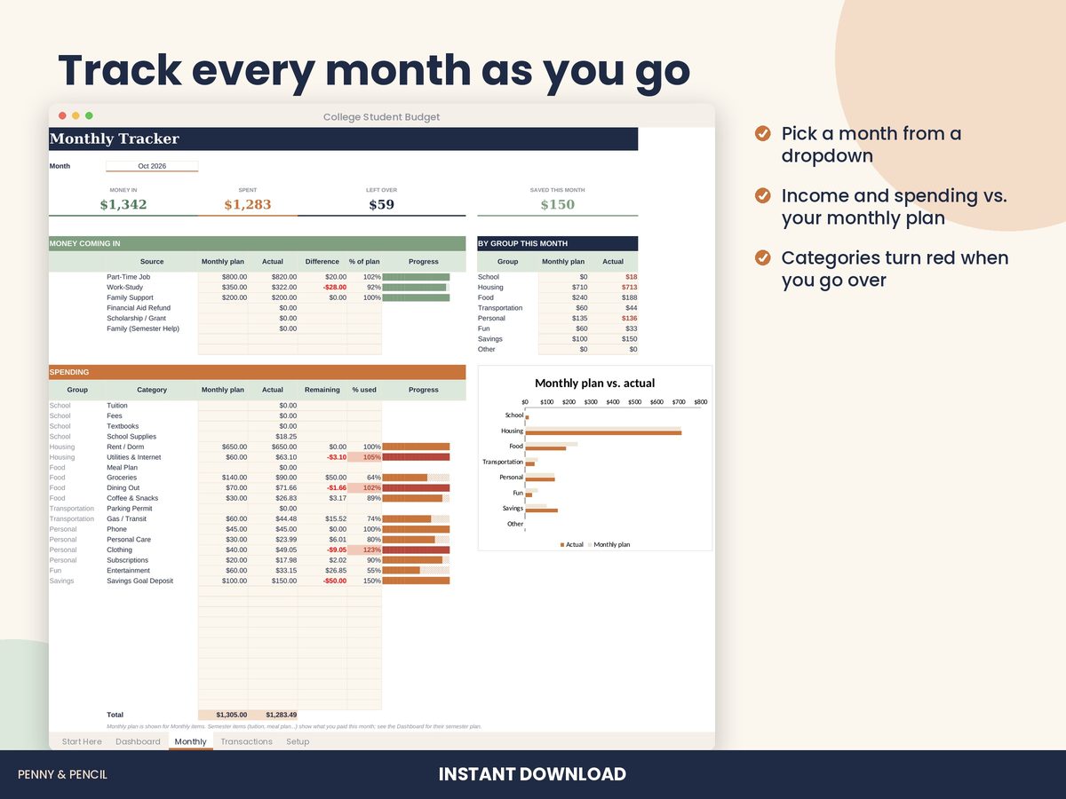College Student Budget preview 3