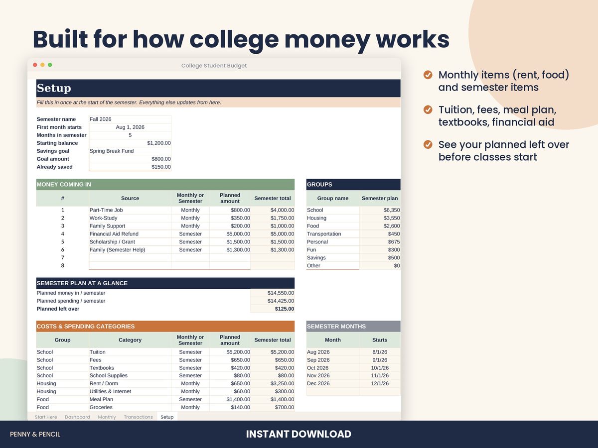 College Student Budget preview 5