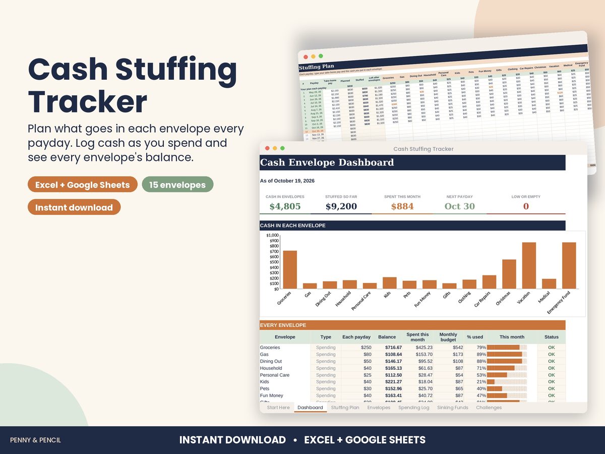 Cash Stuffing Tracker preview 1
