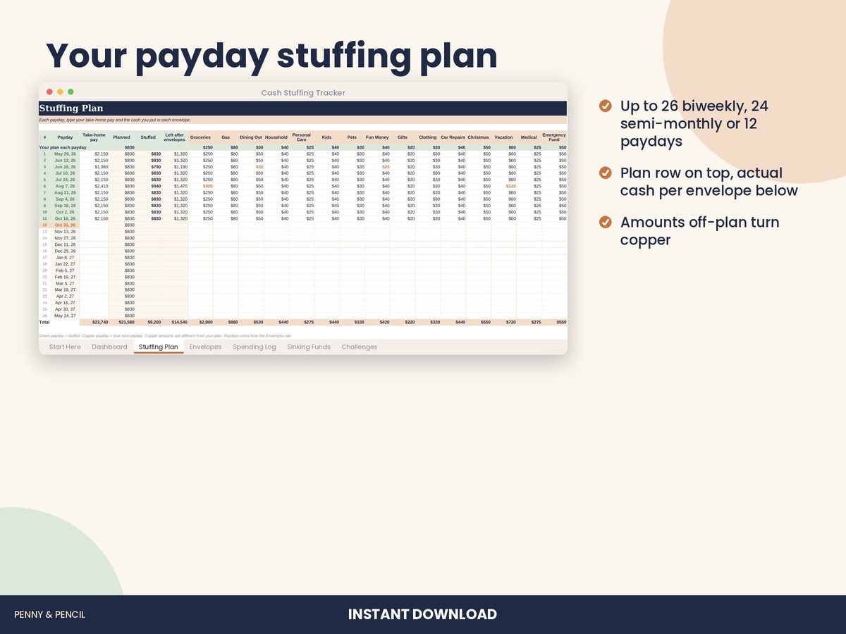 Cash Stuffing Tracker preview 3