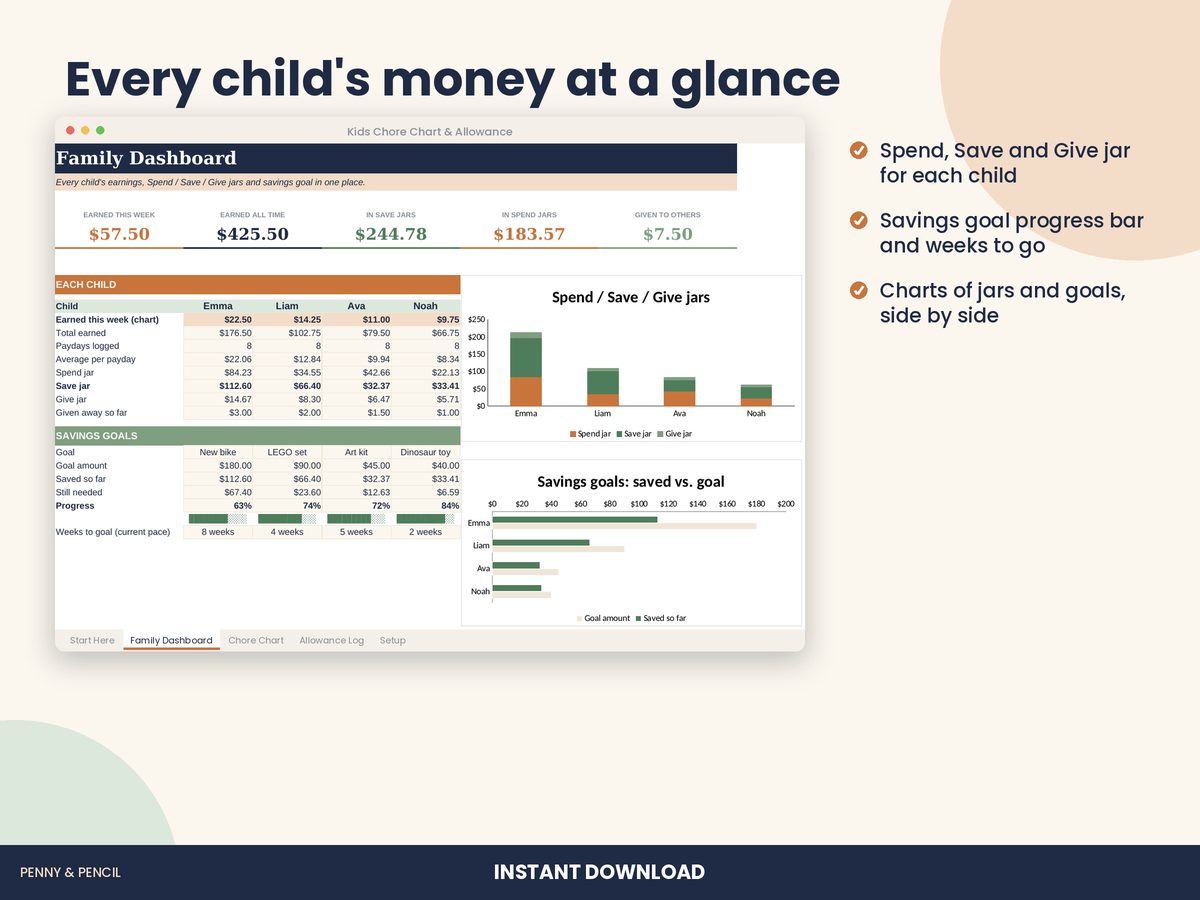 Kids Chore Chart & Allowance preview 2