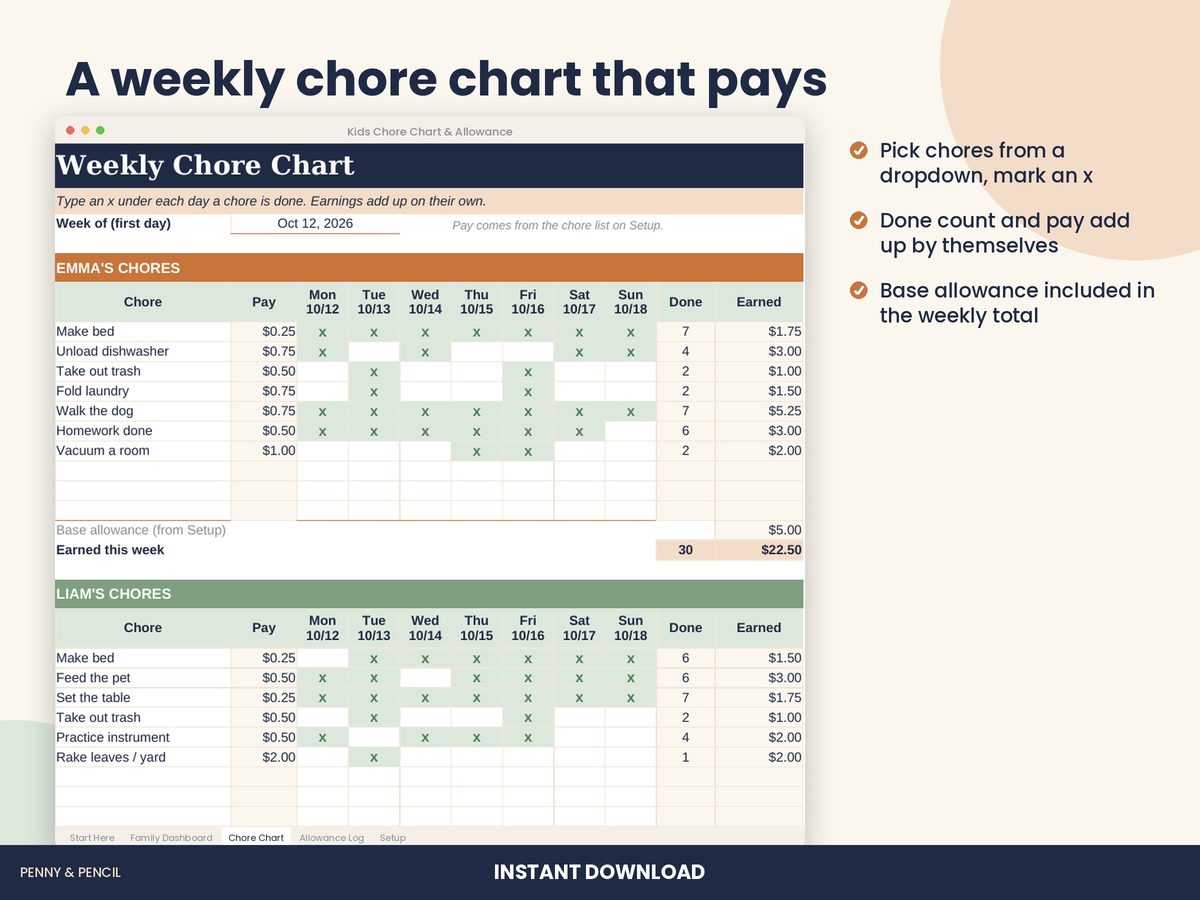 Kids Chore Chart & Allowance preview 3