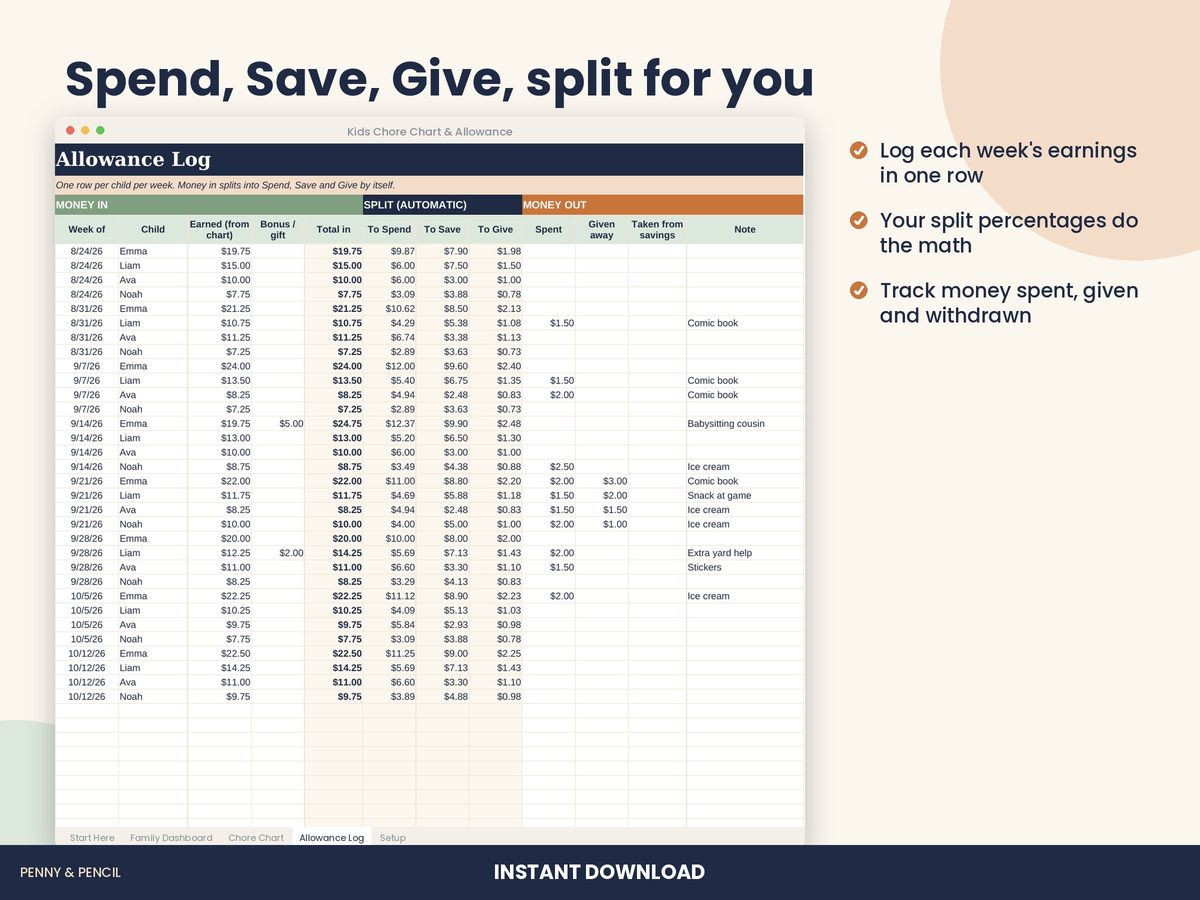 Kids Chore Chart & Allowance preview 4