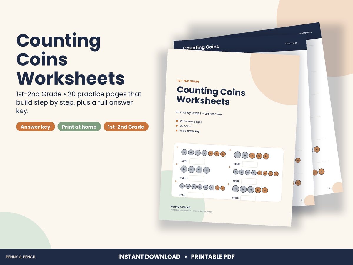 Counting Coins Worksheets