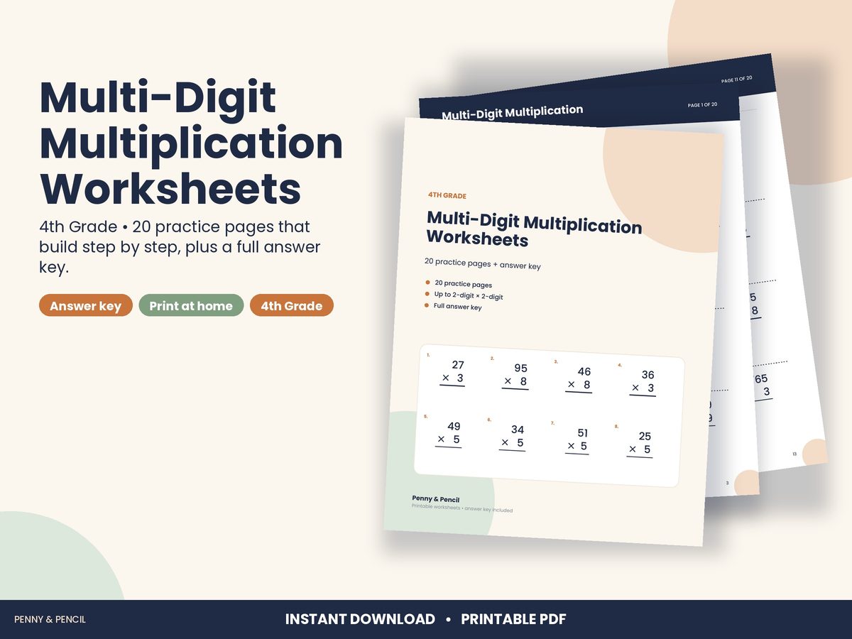 Multi-Digit Multiplication Worksheets