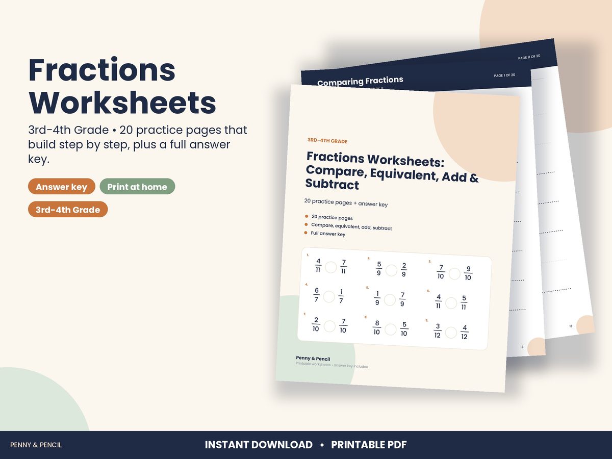 Fractions Worksheets