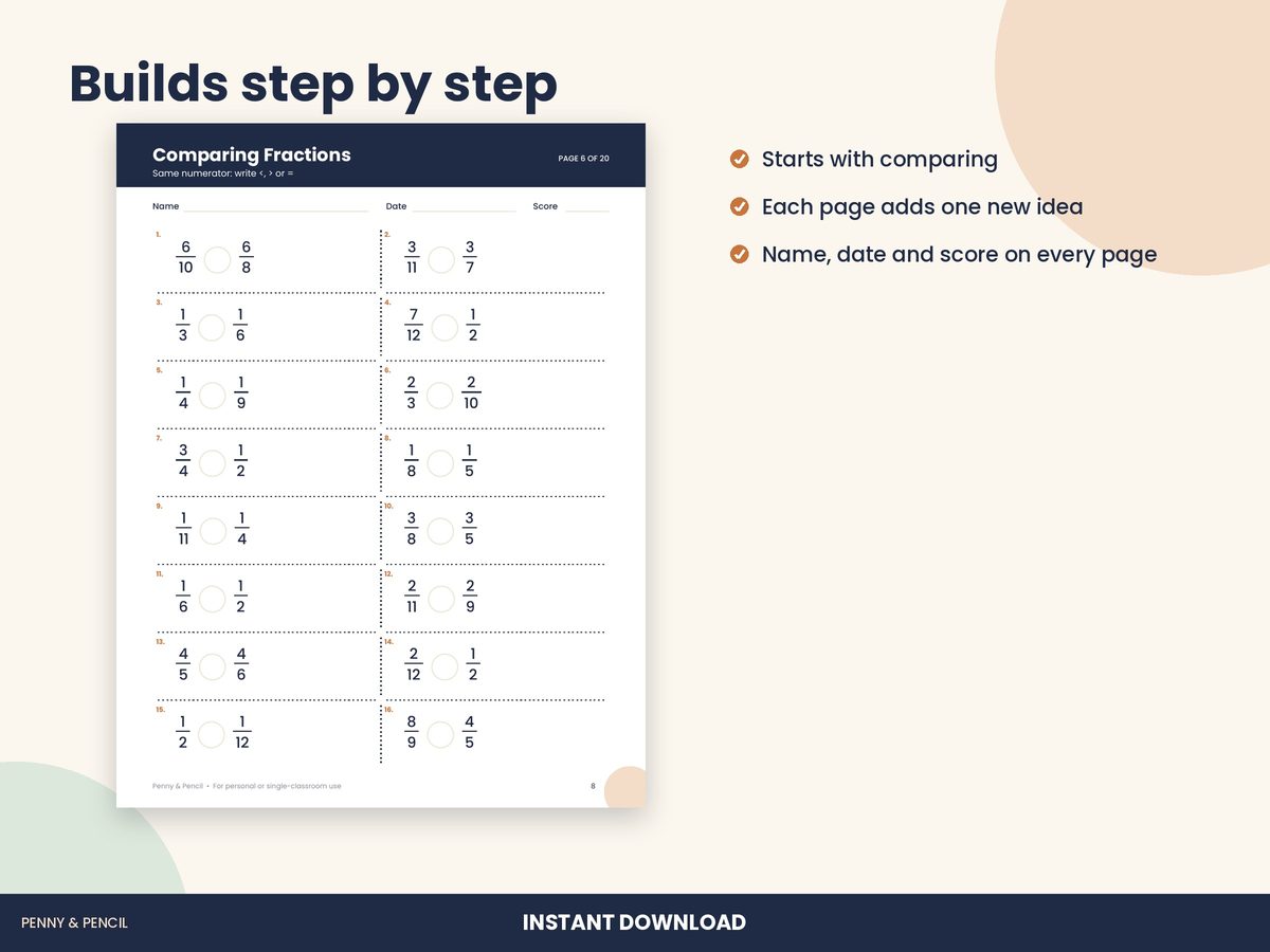 Fractions Worksheets preview 2