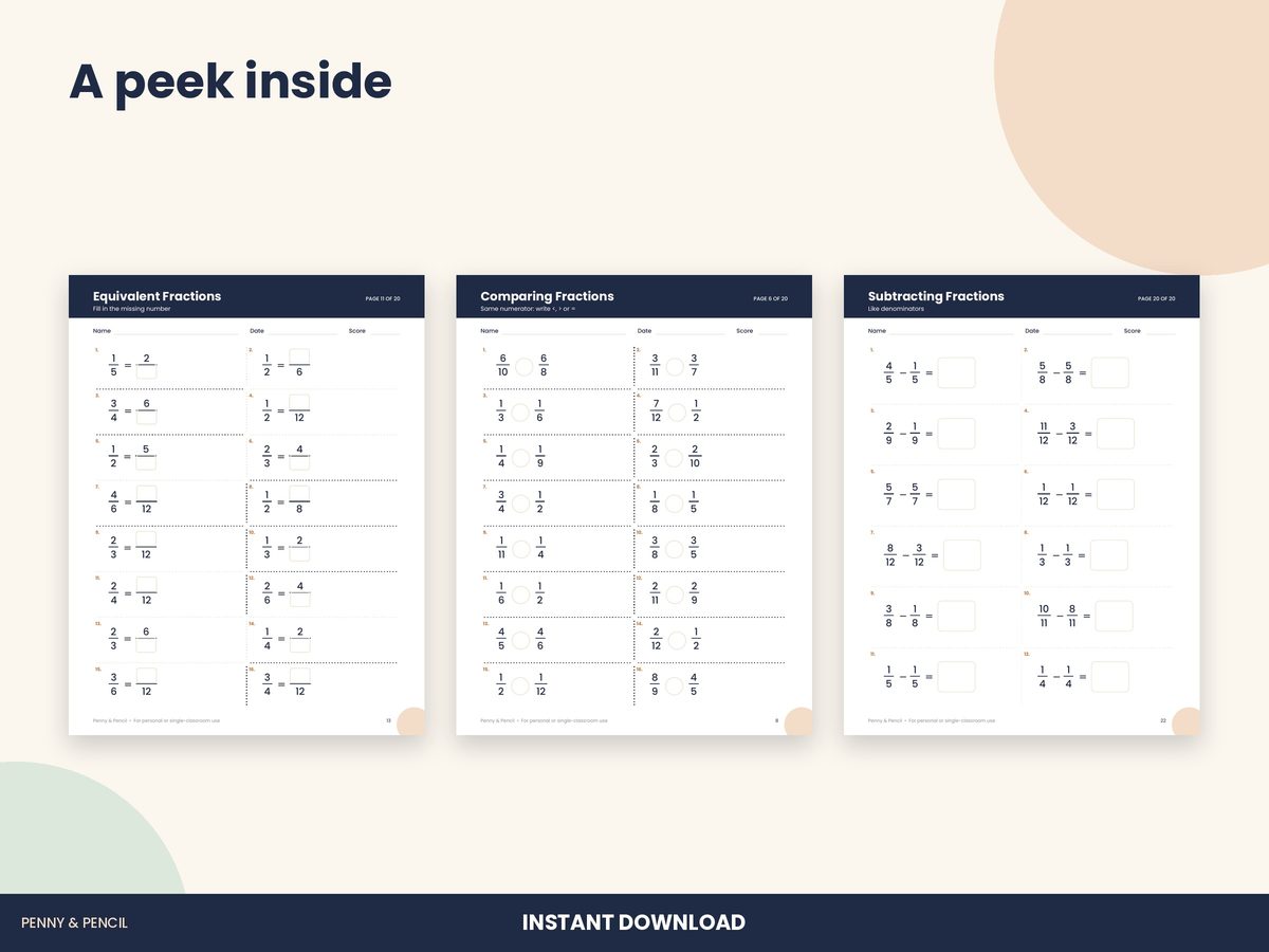 Fractions Worksheets preview 4
